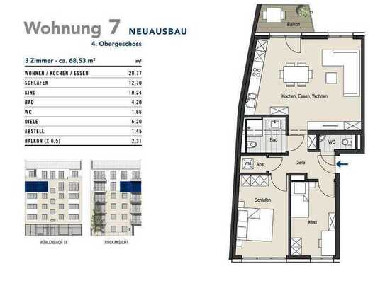 Neuausbau-Eigentumswohnung in bester Lage: Mühlenbach 18, Köln-Innenstadt, WE 7