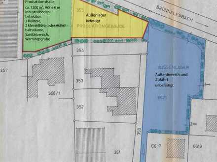 Produktions-/Lagerhalle mit großzügigen Freiflächen