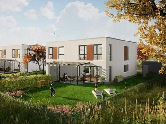 Stilvolles Wohnen nahe WOB & GF Modernes Doppelhaus mit 337 m2 Garten & Fernblick!