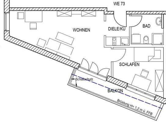 Moderne, helle, 2-Zi Balkonwohnung in bester Lage