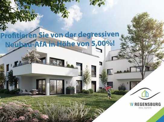 Neubau-Penthouse mit moderner Einbauküche und geräumiger Terrasse mit Weitblick