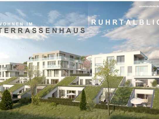 Terrassenhaus in Ergste Erstbezug mit EBK, Balkon: exklusive klimati. 4-Zi-Penthouse-Wohnung mit TG