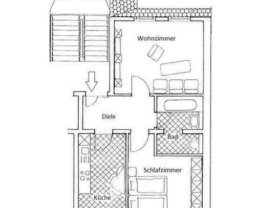 Helle 2-Zimmer-Wohnung mit EBK