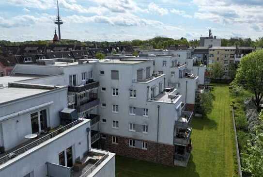 Penthouse mit großen Balkon in Westrichtung, vermietet.