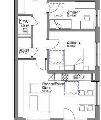 3-Zimmer-Wohnung | Dachgeschoss | barrierefrei mit Aufzug | überdachter Balkon | Tiefgarage | NEUBAU