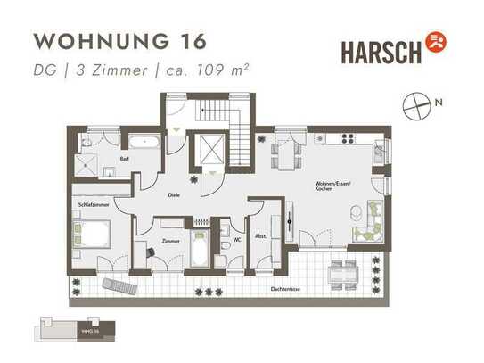 RESERVIERT! Exklusive Penthauswohnung mit toller Dachterrasse