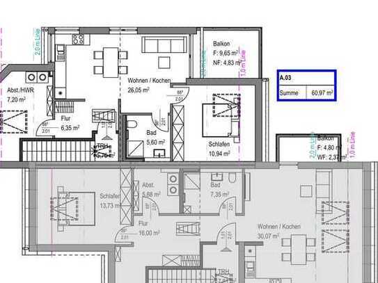 2 ZKB Neubauwohnung im Dachgeschoss A03