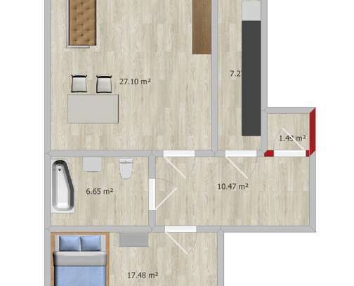 Stilvolle, sanierte 2-Zimmer-Dachgeschosswohnung mit Balkon in Köln Immendorf