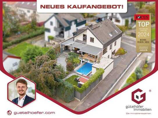 Stilvoll Wohnen und Relaxen! Modernisiertes Einfamilienhaus mit Einliegerwohnung, Pool und Koi-Teich