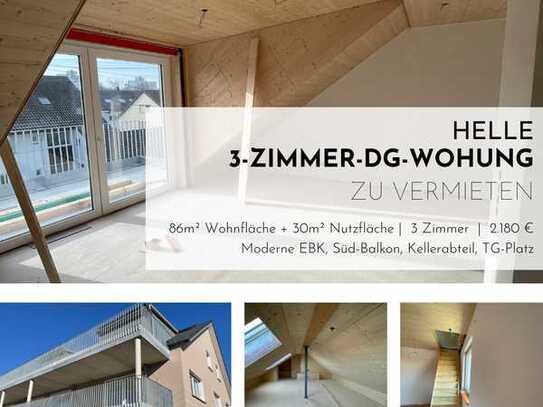 Schöne 3-Zimmer-DG-Wohnung, Neubau, mit Balkon & EBK in Esslingen-Berkheim