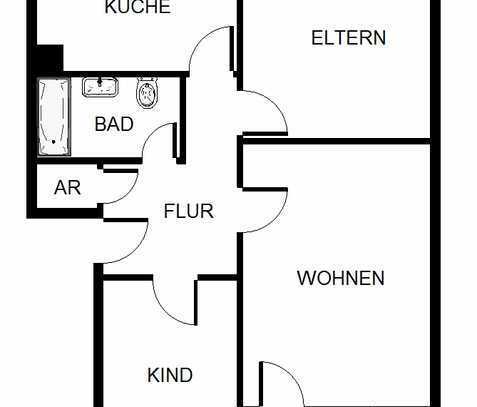 Schöne Wohnung sucht Mieter: geräumige 3,5-Zimmer-Wohnung