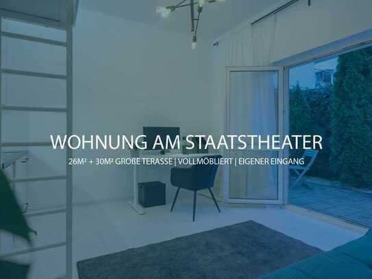 Modernes Studio mit privater Terrasse -30m²- am Staatstheater