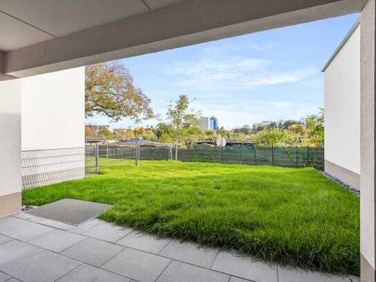 Gartenwohnung mit Skyline-Blick - Erstbezug im Effizienzhaus 40