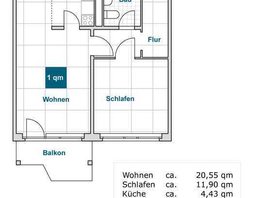 Hier macht wohnen Spaß: individuelle 2-Zimmer-Wohnung