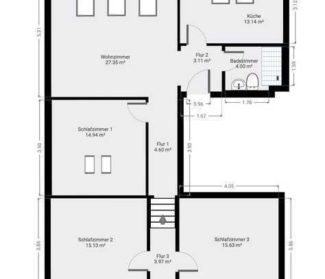 4-Zimmer-Dachgeschosswohnung mit Außenstellplatz - Bilder folgen