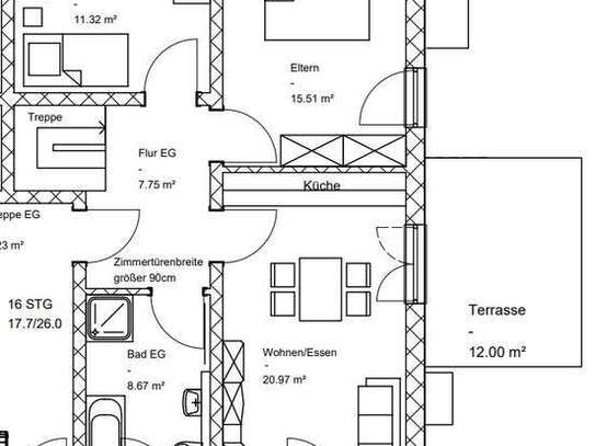 Erstbezug 4,5-Souterrain-Wohnung mit Terrasse in Moorenweis