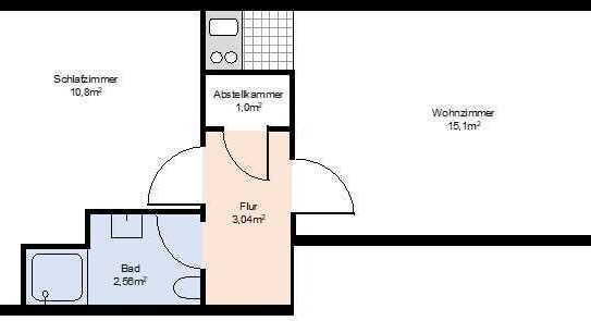 Modernisierte und möblierte 2-Zimmer-Wohnung in Rostock