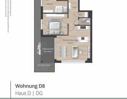 D8 - Elegantes Penthouse - 4 Zimmer, Dachterrasse, Panoramafenster, 3,70m Raumhöhe, Aufzug