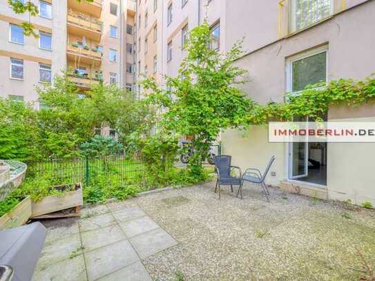 IMMOBERLIN.DE - Behagliche Altbauwohnung mit Gartenterrasse in ruhiger Lage beim Wrangelkiez