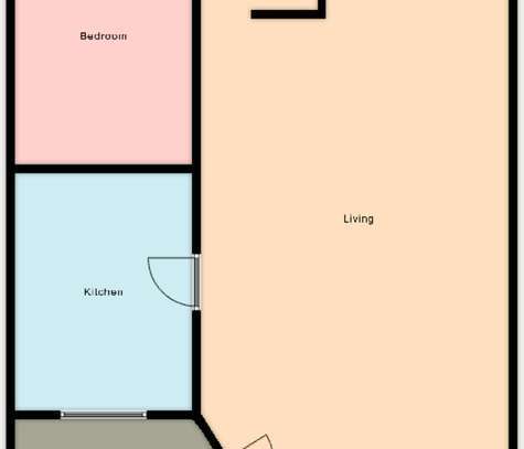 Neu möblierte 1-Raum-Wohnung mit gehobener Innenausstattung mit Balkon und Einbauküche in Geisenheim