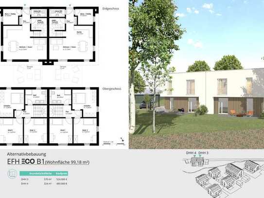 Alternativbebauung zum Doppelhaus 3 - Einfamilienhaus eco B1