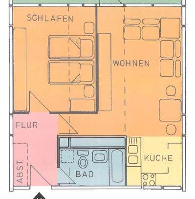 Gut geschnittene kleine Wohnung