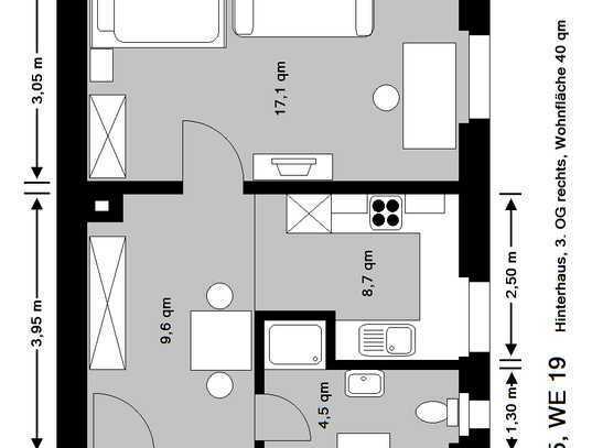 Gepflegte Einzimmer-Wohnung mit EBK in den Quadraten