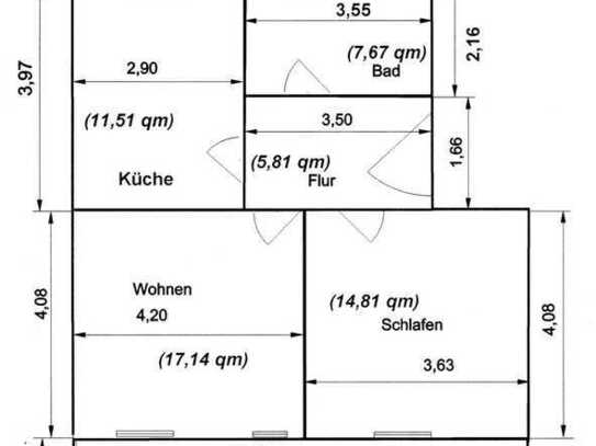 Ruhig gelegene 2-Zimmer-Wohnung