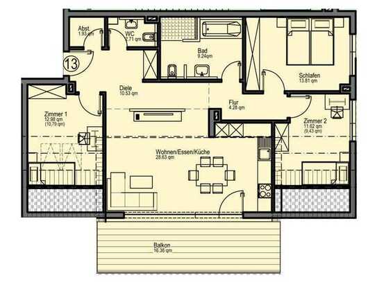 NEUBAU Schöne 4-Zimmer-Wohnung in Künzelsau (W13)