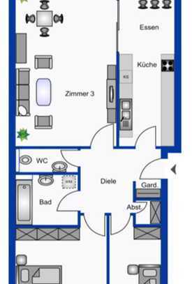 Gemütliche 3 Zimmerwohnung mit Balkon und Tiefgaragenstellplatz in Dietzenbach zu vermieten WE 543