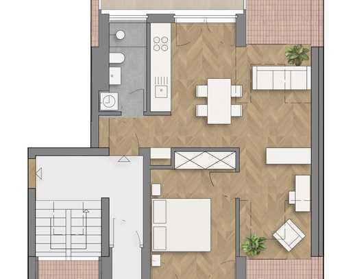 Dachneubau mit großem West-Balkon in ruhiger Lage als optimale Kapitalanlage oder zur Eigennutzung