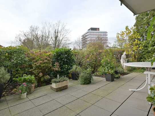 vermietete Garten-Wohnung in ruhiger aber zentraler Lage des Stadtzentrums