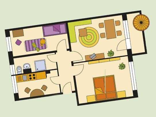 3-Raum Wohnung mit Balkon