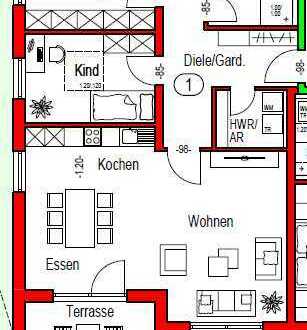 Neubau Erstbezug 3-Zimmer mit Küche, Terrasse und Garten