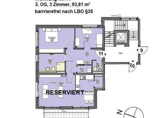 3 Zimmerwohnung zum Wohlfühlen mit Dachterrasse / barrierefrei nach LBO §35