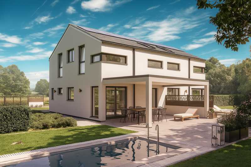 Technikfertig! Viel Geld gespart! Individuelle und moderne Doppelhaushälfte in massiver Bauweise.