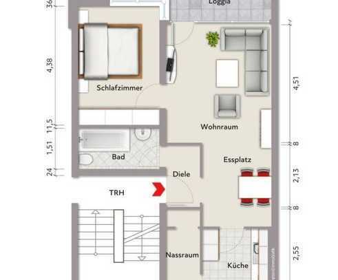 Schöne und vollständig renovierte 2-Raum-EG-Wohnung mit Balkon in Hannover