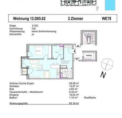 2-Zimmer Neubauwohnung in der 5. Etage