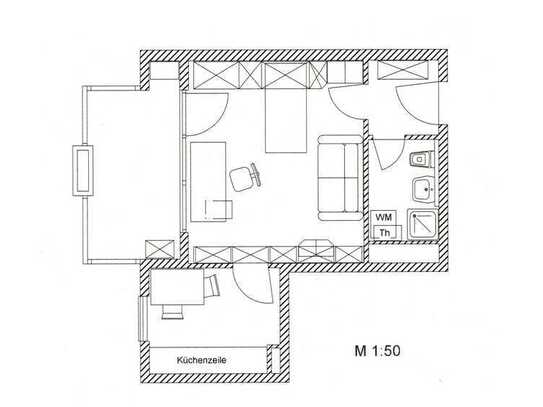 1-Zimmer-Hochparterre-Wohnung in Karlsruhe