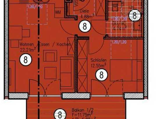 Exklusive 2-Zimmer-Wohnung mit gehobener Innenausstattung mit Balkon und EBK in Prien am Chiemsee