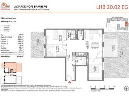 NEUBAU! Schöne 4-Zimmer-Wohnung (20.02 K) mit Terrasse und Vorgarten