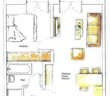 2-Zimmer-Wohnung im 1. OG mit Balkon und Tiefgaragenstellplatz