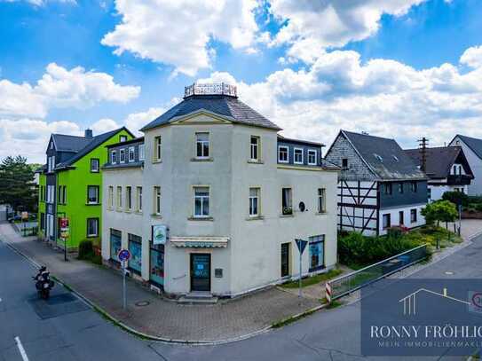 zentral gelegenes Wohn- und Geschäftshaus in Oelsnitz im Erzgebirge zu verkaufen, neue Heizung