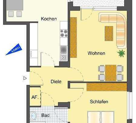 große 2-Zi-Wohnung (Rollstuhl- u. Behindertengerecht) mit Balkon