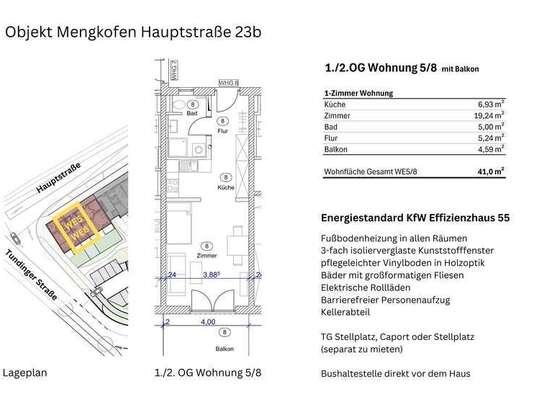 Exklusive Neubau 1-Zimmer-Wohnung in Mengkofen