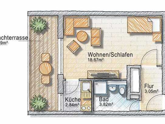 Provisionsfrei Dachterrassen Wohnung in Haidhausen