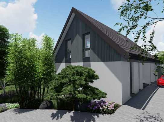Modernes Architektenhaus als Rohbau+Dach auf riesigem Grundstück+neueste Wärmepumpe