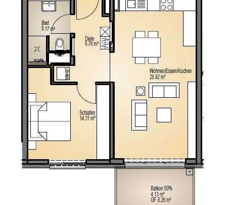 Attraktive 2-Zimmerwohnung 60m² mit Balkon und EBK in Lohr am Main