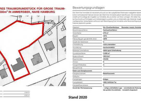 Bauherren aufgepasst ! 1000qm Bauland auf ca. 3000qm Traumgrundstück in Ammersbek