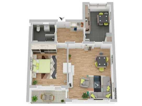 Moderne 2- Zimmerwohnung im EG mit einem tollen Ausblick
